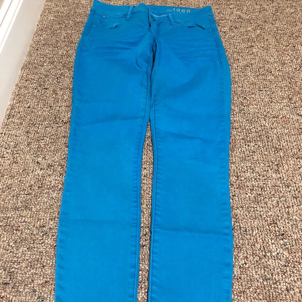 Gap skinny size 2 26 26r Ladies turquoise jeans